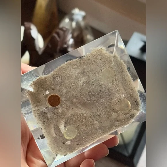 Vintage Solid Lucite Obelisks Diorama Canada Goose Paperweight Sculpture 1970's - Picture 5 of 8